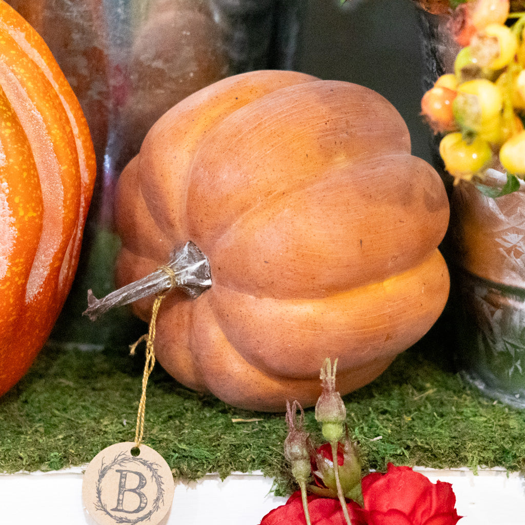 Weathered Latex Pumpkin with Vine