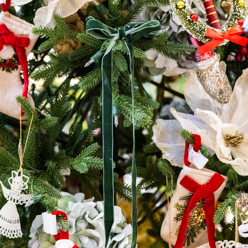 Green Velvet Bow Ornament