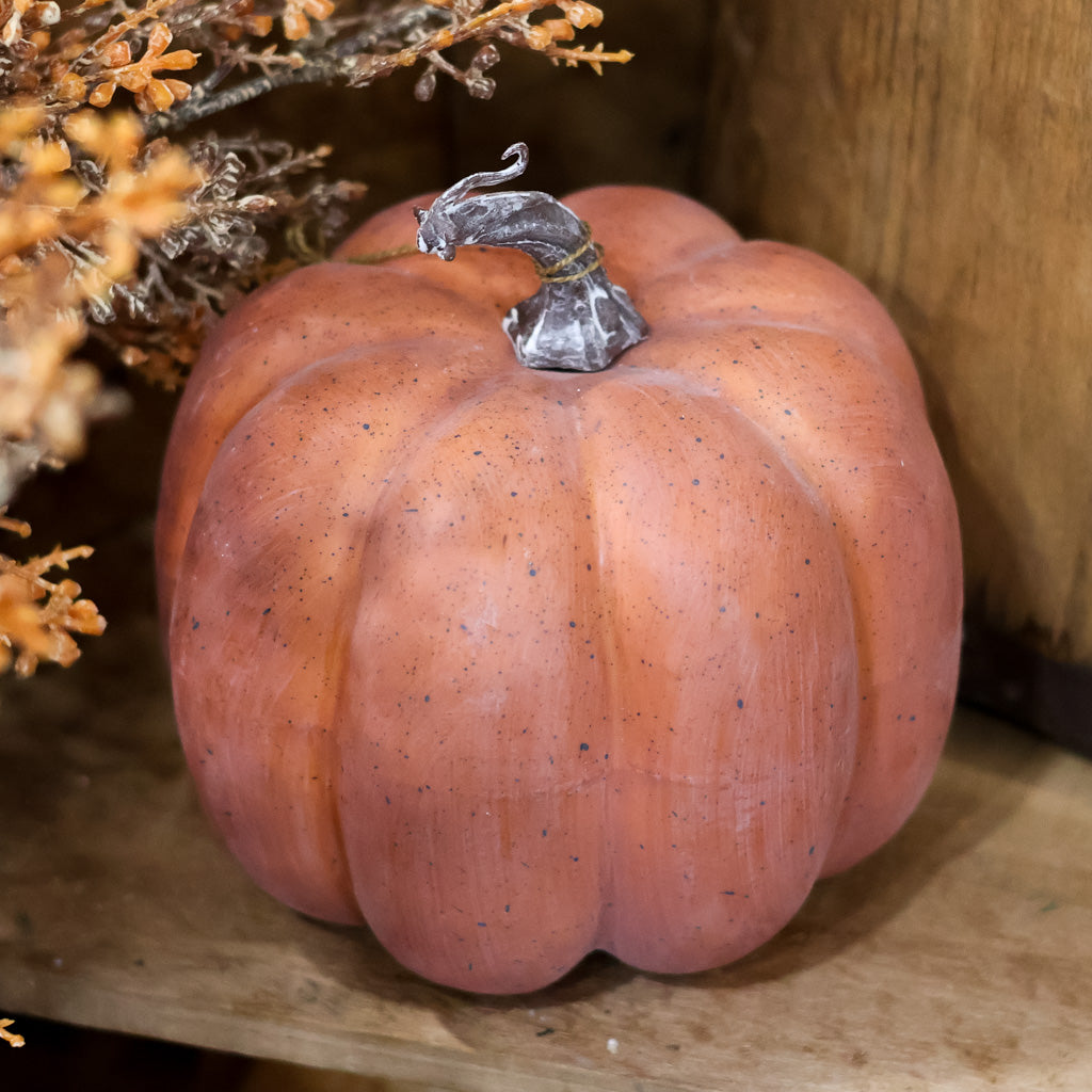 Weathered Latex Pumpkin with Vine
