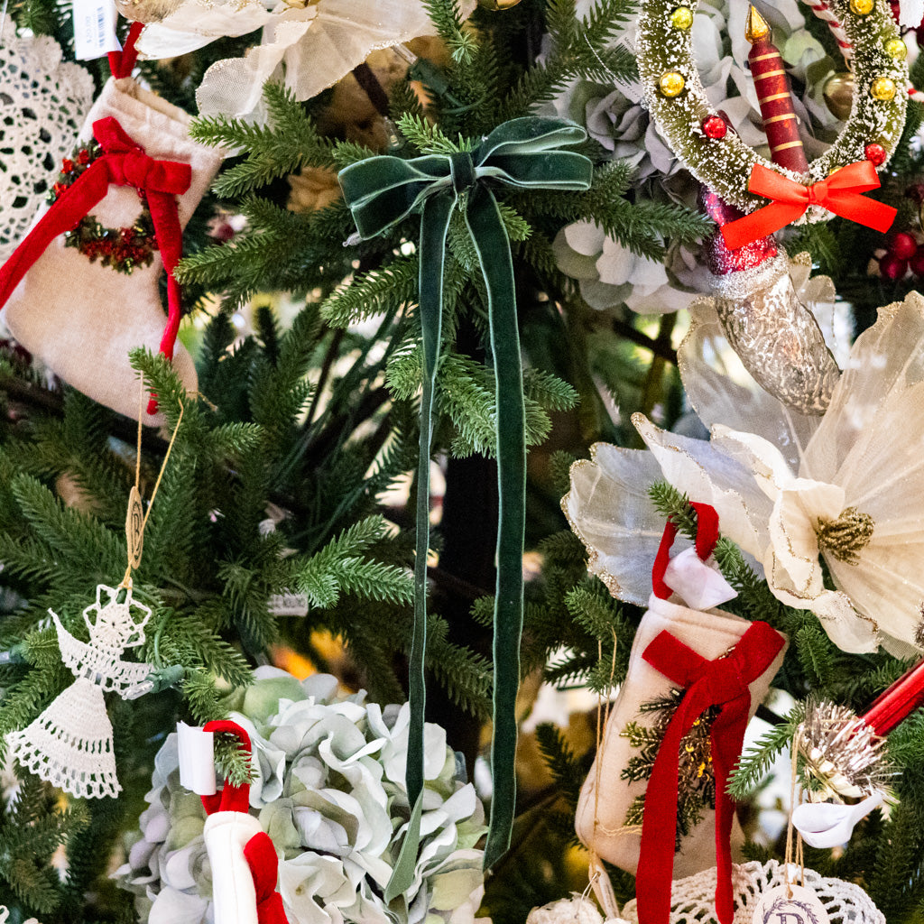 Green Velvet Bow Ornament