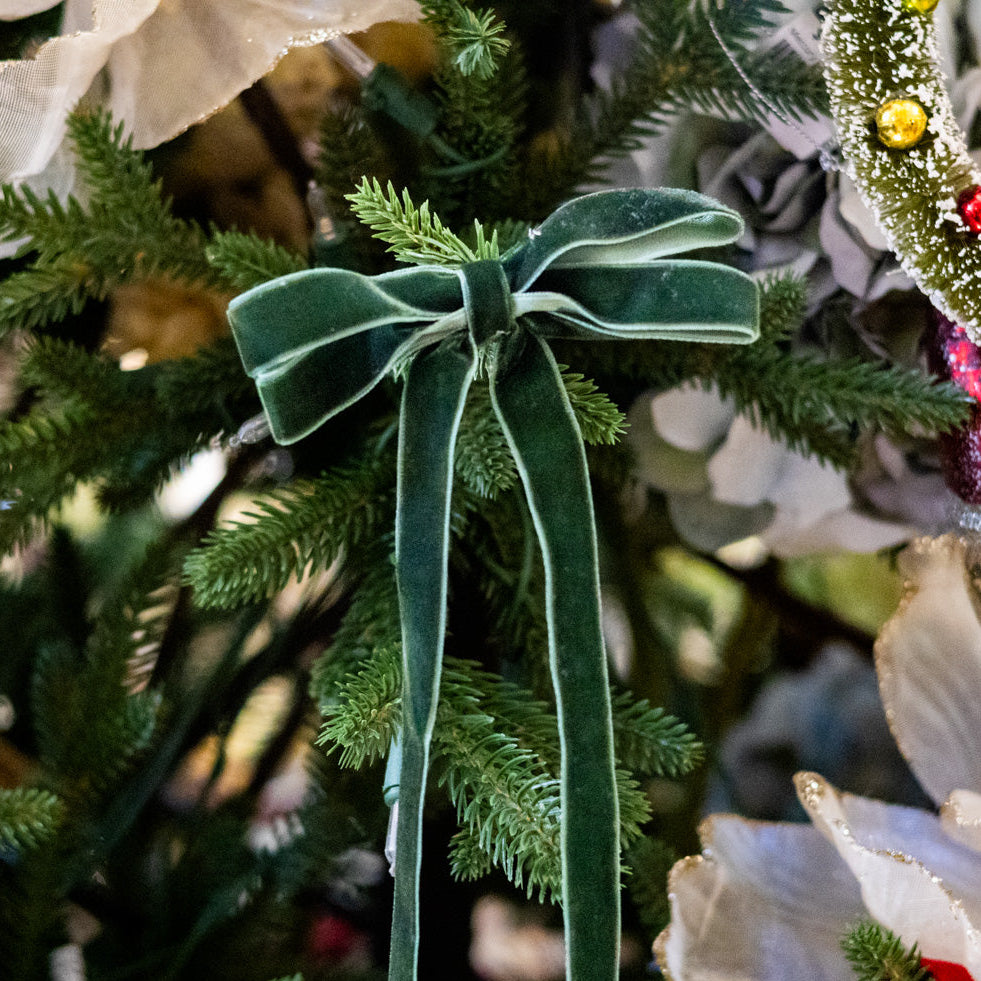 Green Velvet Bow Ornament