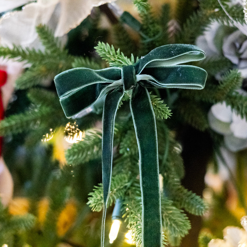 Green Velvet Bow Ornament