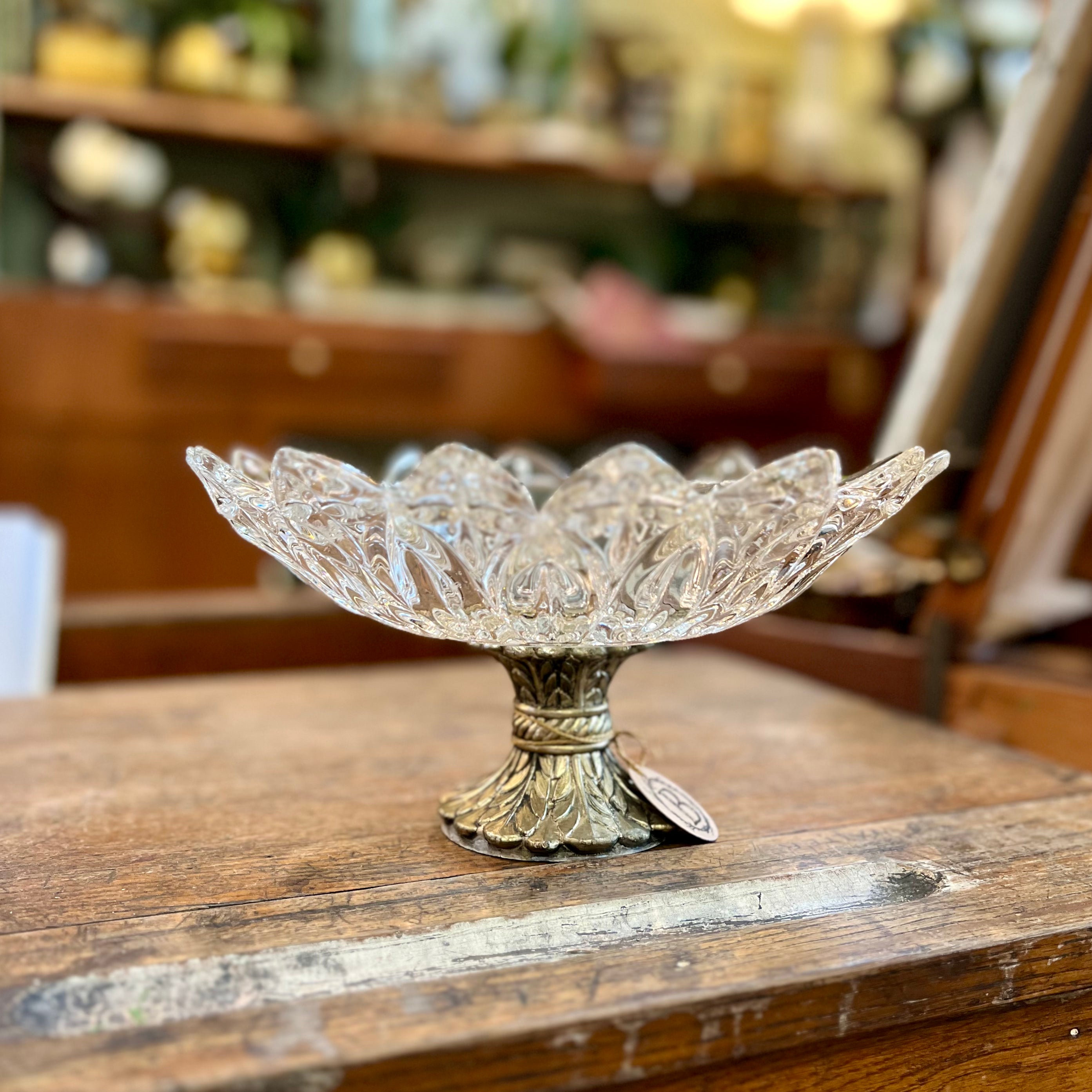 Vintage Cut Glass Compote