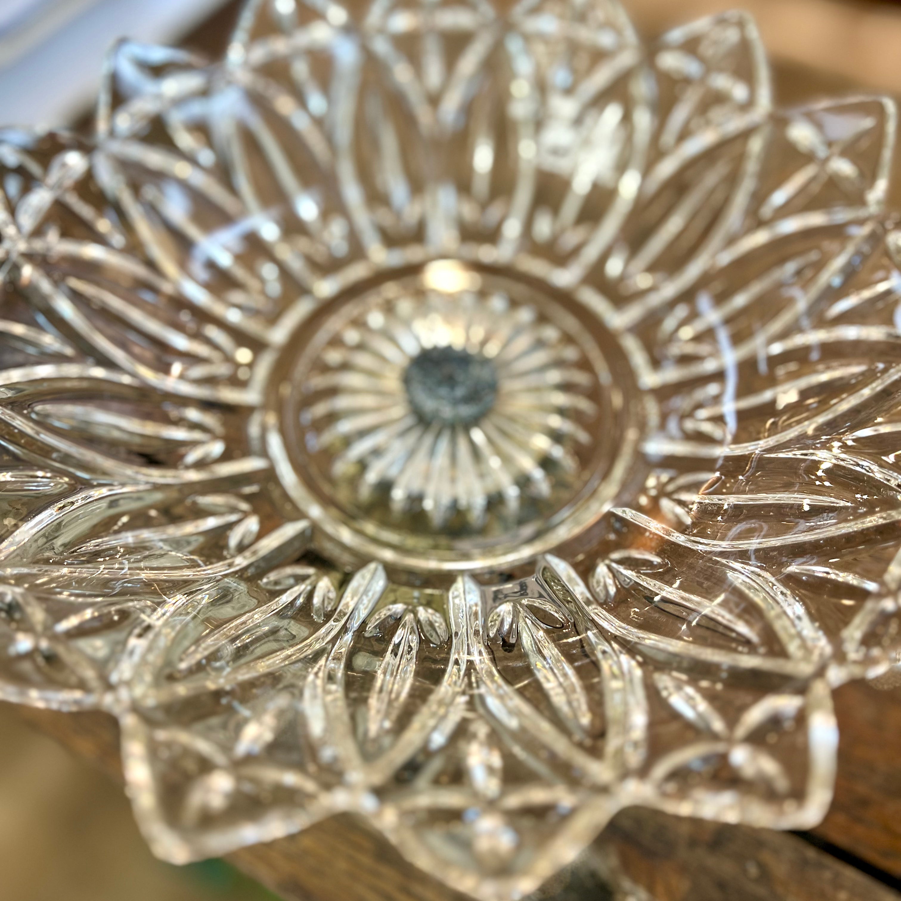 Vintage Cut Glass Compote