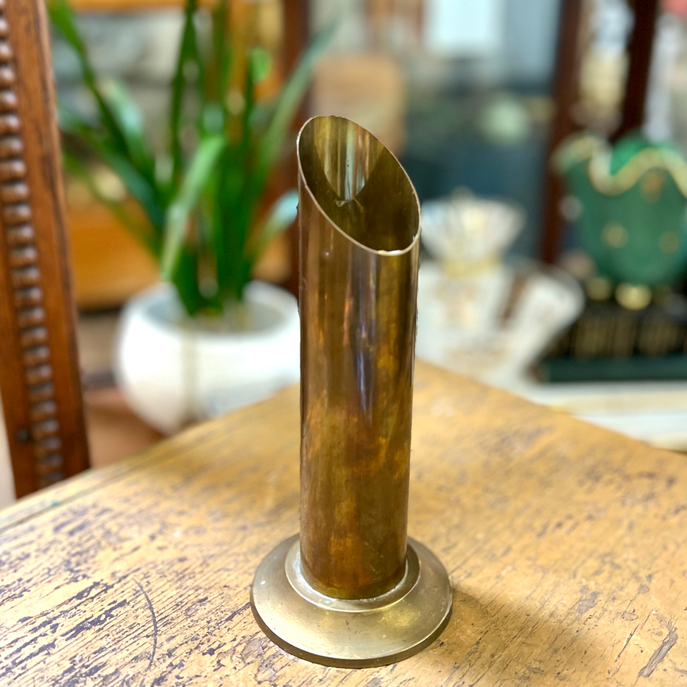 Vintage Brass Cylinder Vase