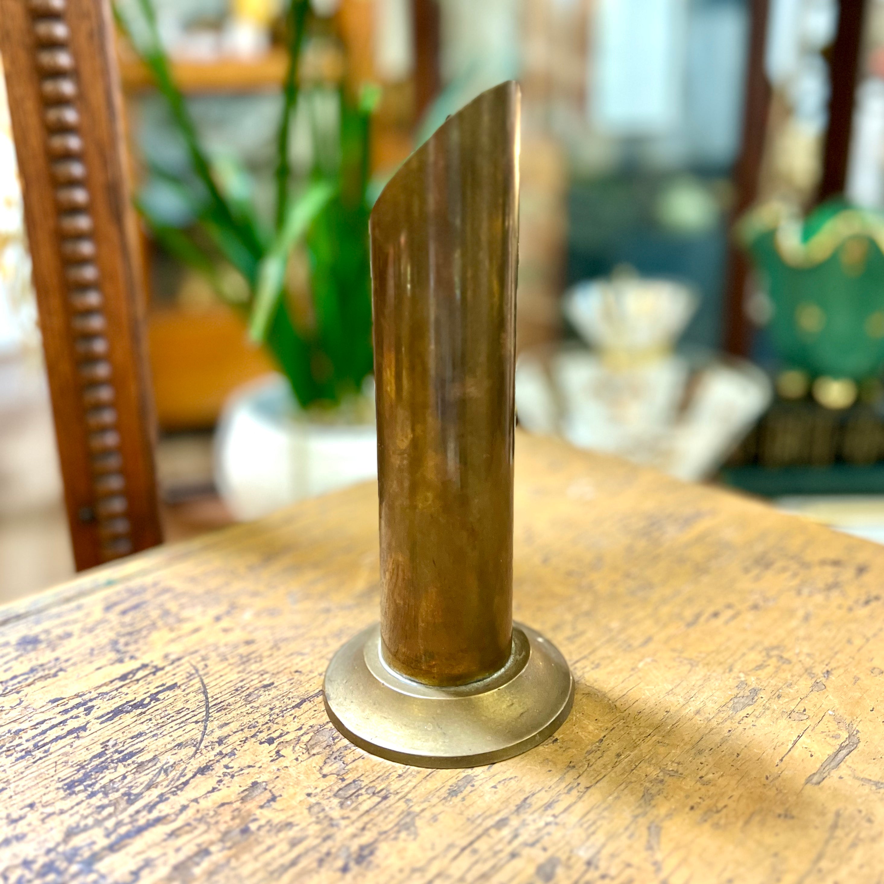 Vintage Brass Cylinder Vase