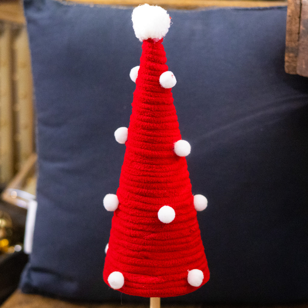 Red and White Pom Pom Tree