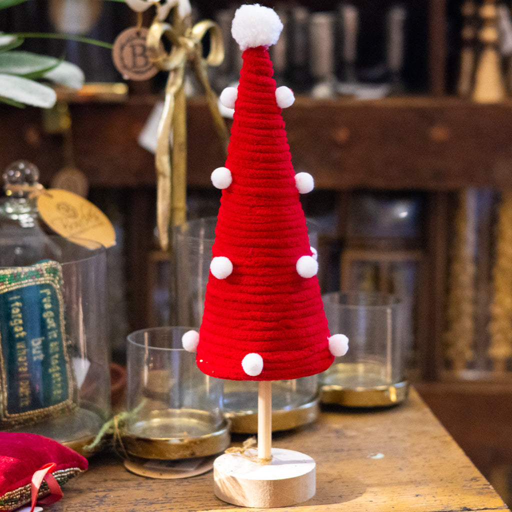 Red and White Pom Pom Tree