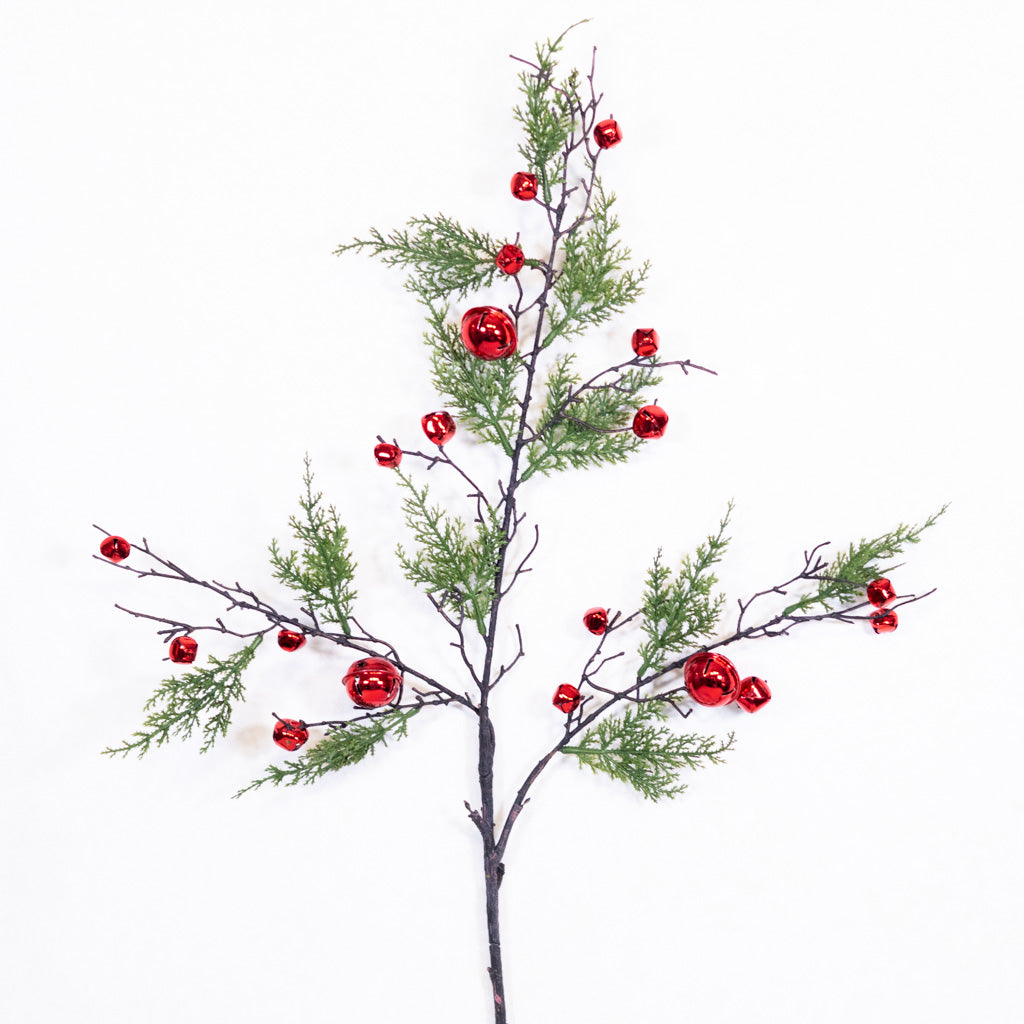Cedar Spray with Red Bells