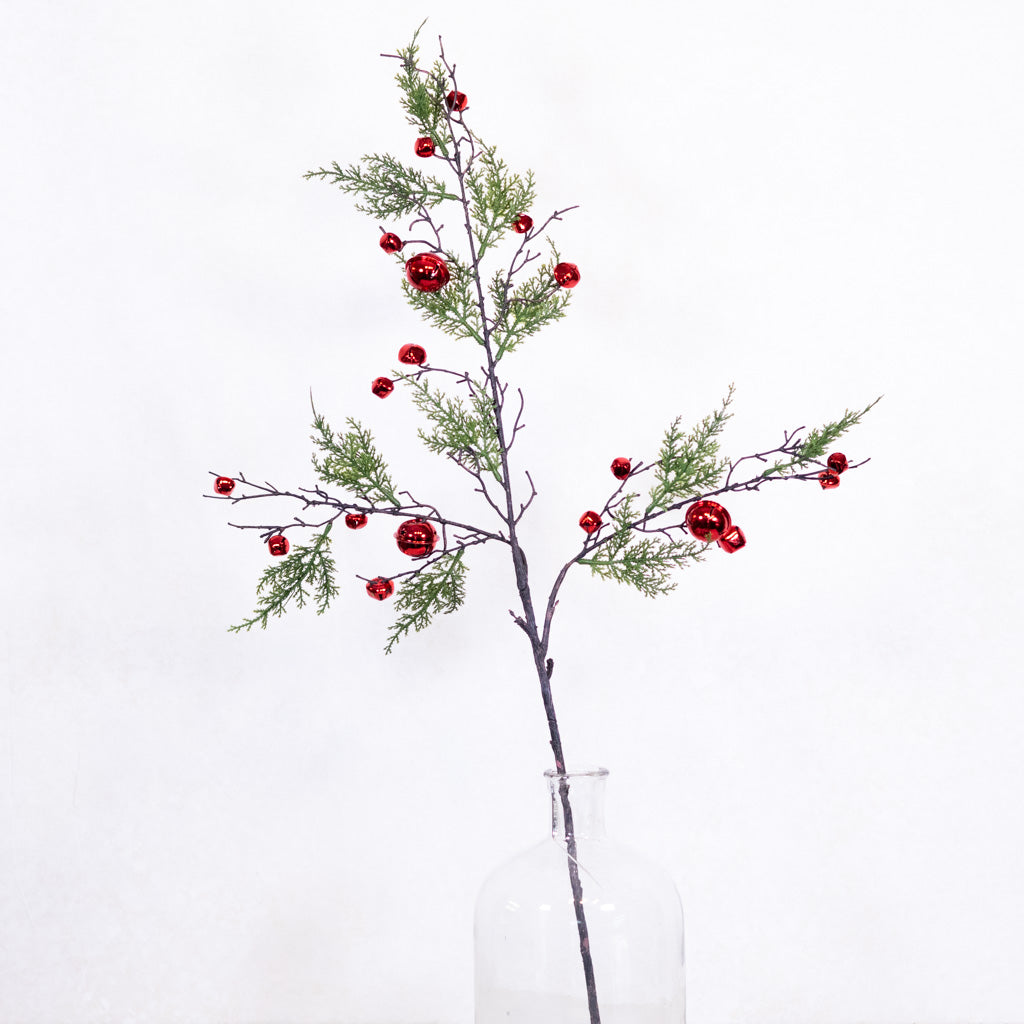 Cedar Spray with Red Bells