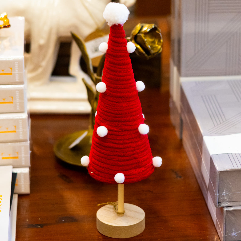 Red and White Pom Pom Tree