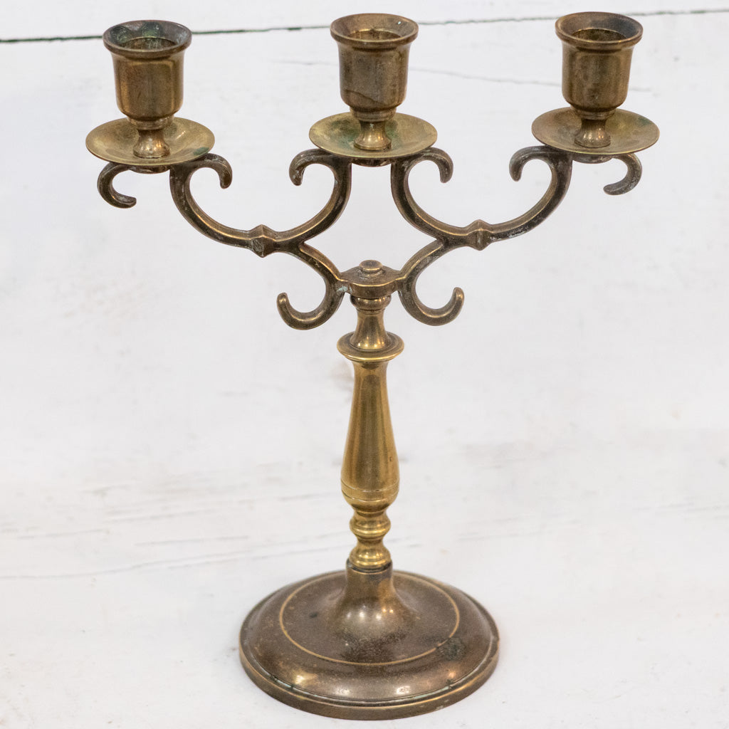 Triple Brass Candleholder