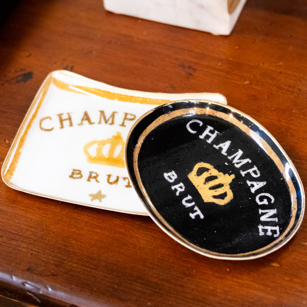 Enameled Metal Tray "Champagne Brut"