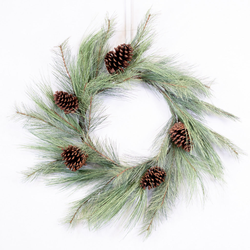 Long Needle Pine and Pinecone Wreath