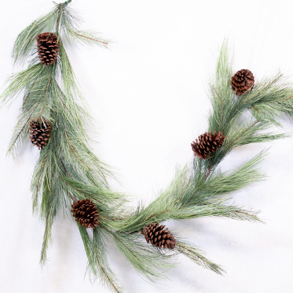 6 ft. Long Needle Pine and Pinecone Garland