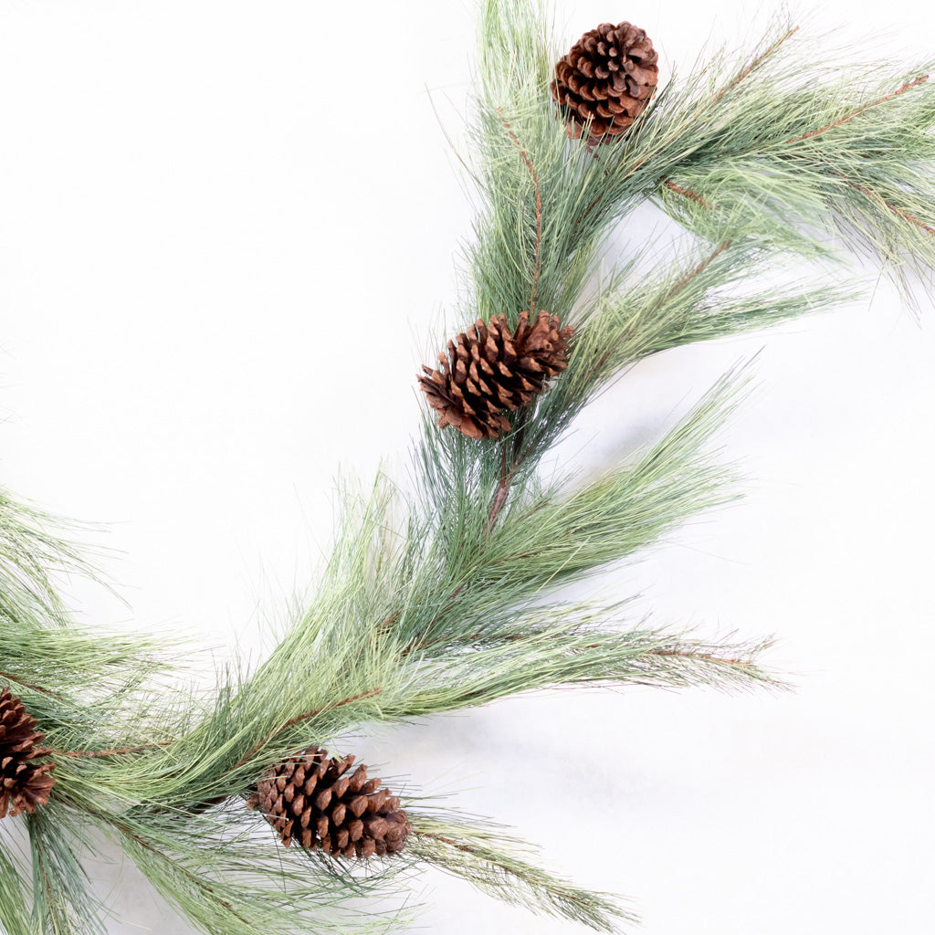 6 ft. Long Needle Pine and Pinecone Garland