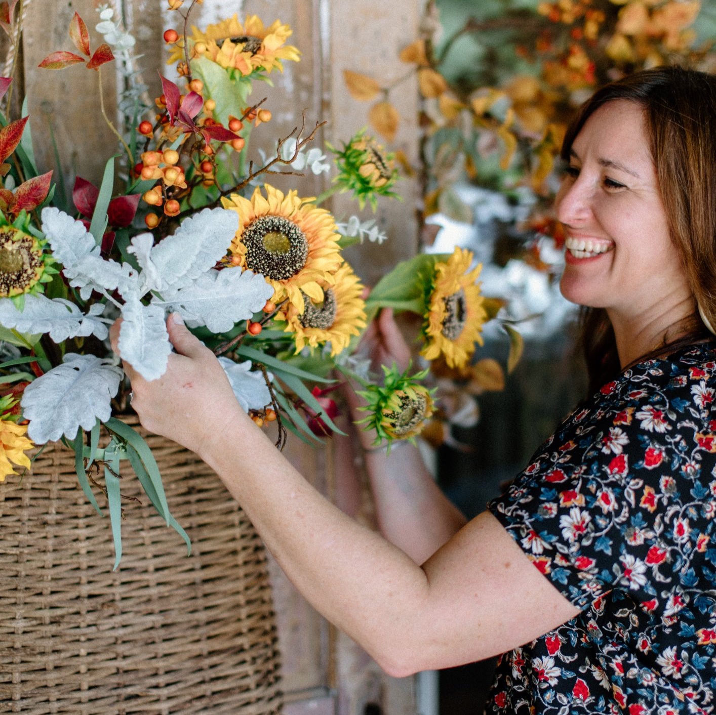 Autumn Bushel Bouquet Drop In