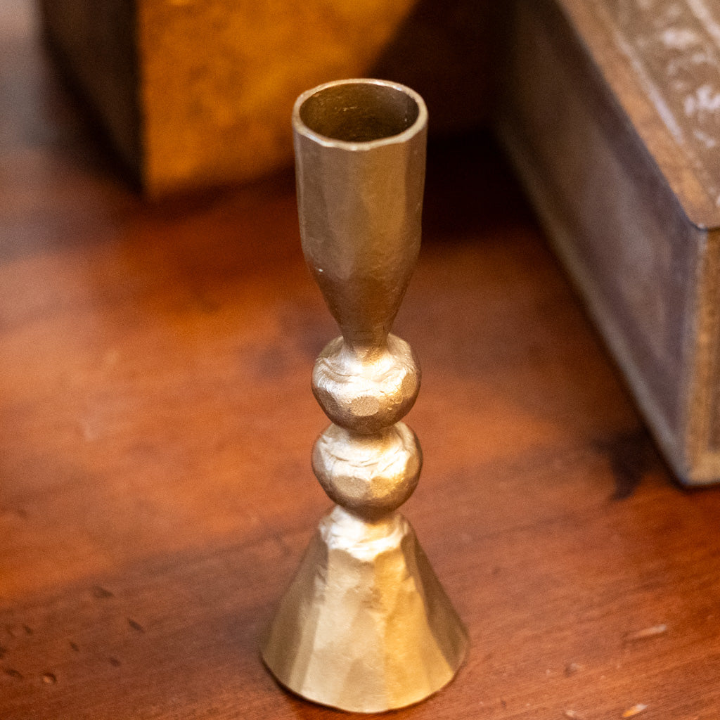 Round Hand-Forged Cast Iron Taper Holder Medium