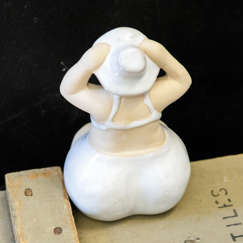 Sitting Sunbathing Lady Ceramic