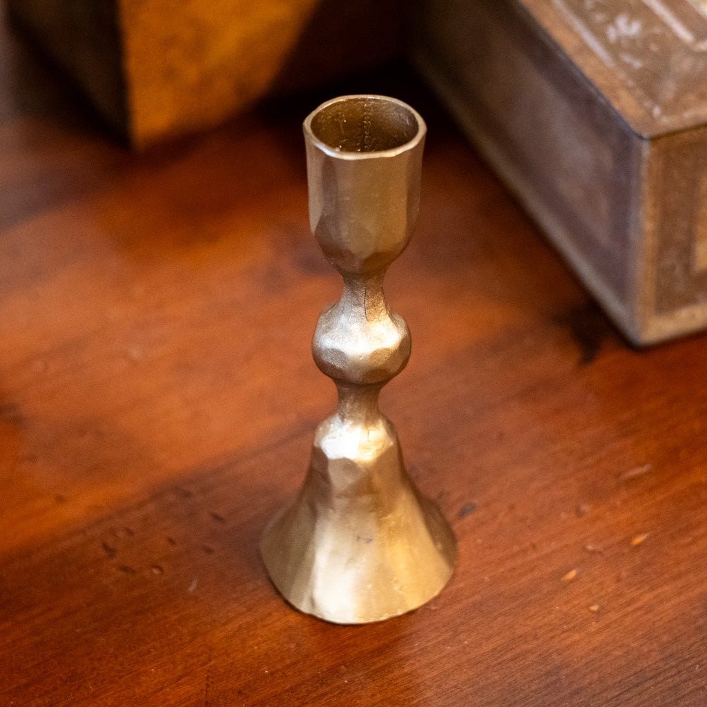 Round Hand-Forged Cast Iron Taper Holder Short