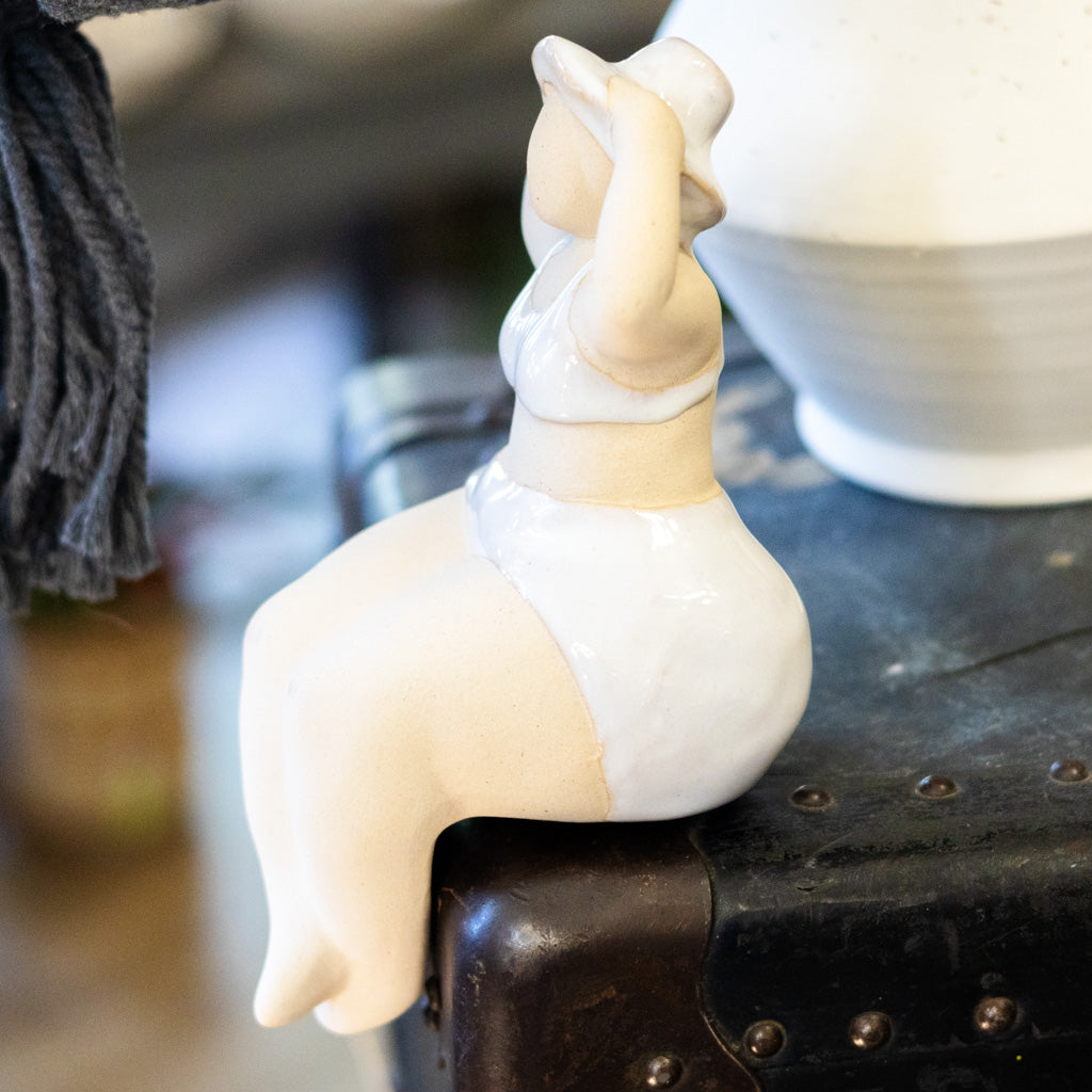 Sitting Sunbathing Lady Ceramic