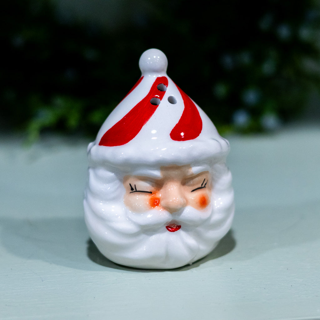 Set of Two Ceramic Santa Salt and Pepper Set