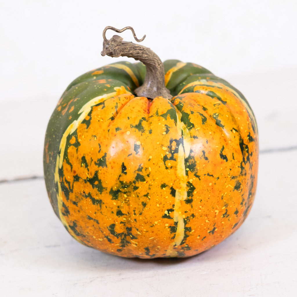 Round Fancy Pumpkin Orange Green