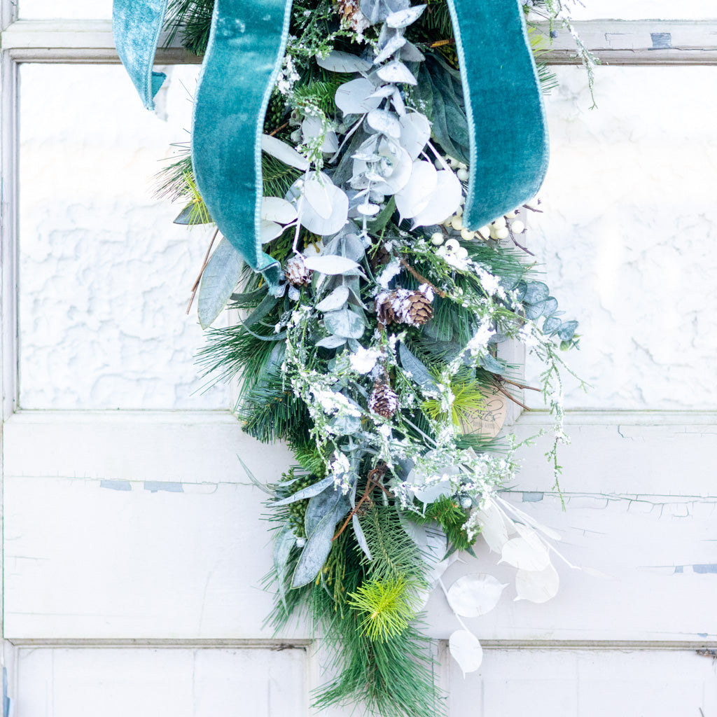 Winter Blues Collection Down Drop with Bow