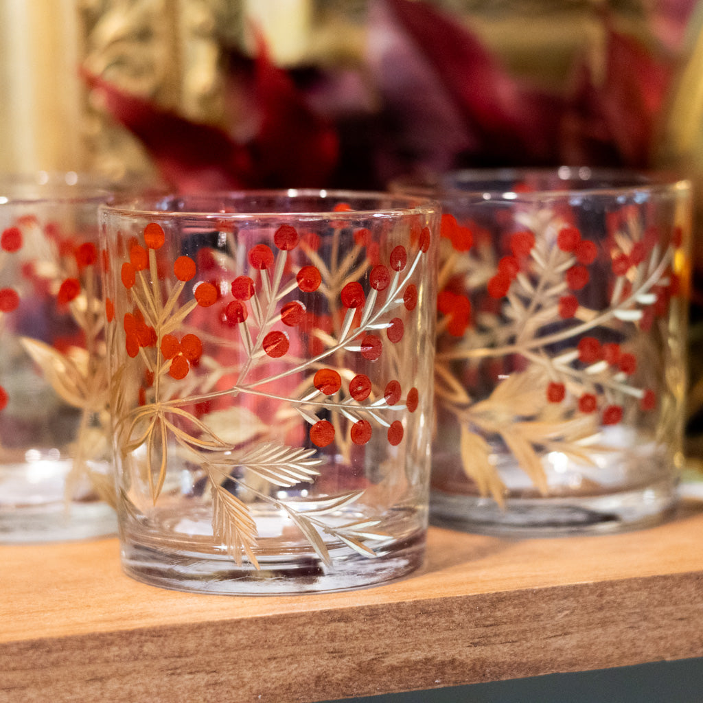 Hand-Painted Etched Glass Votive Holder