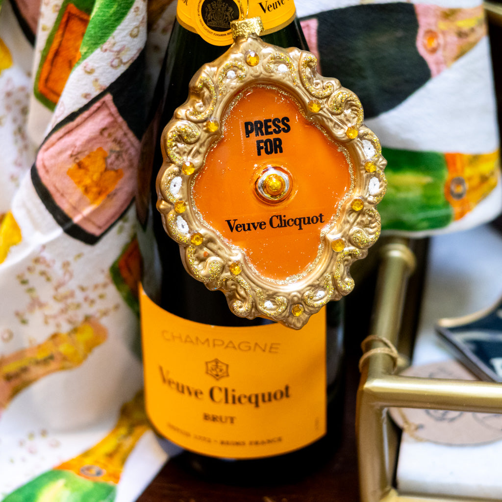 Champagne Button Glass Ornament