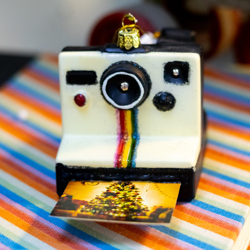 Instant Photo Glass Camera Ornament