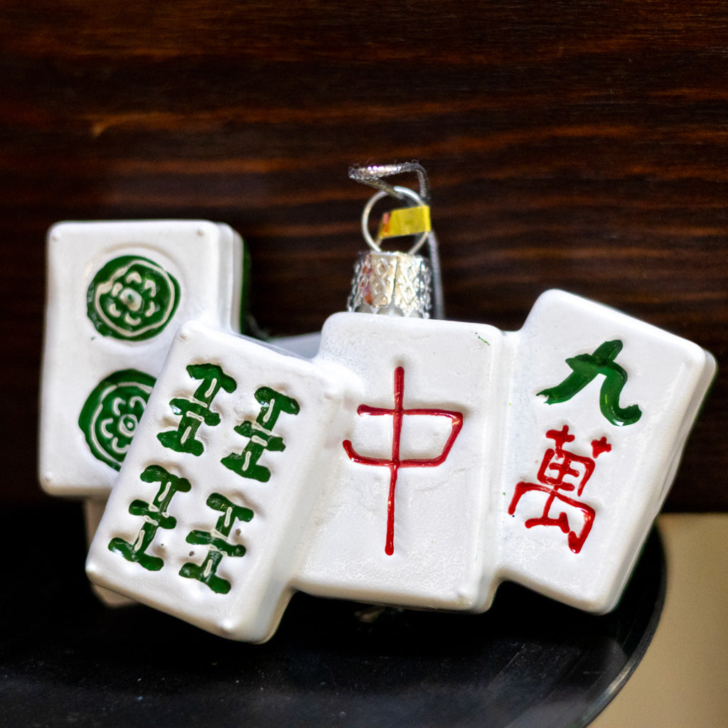 Mahjong Glass Ornament