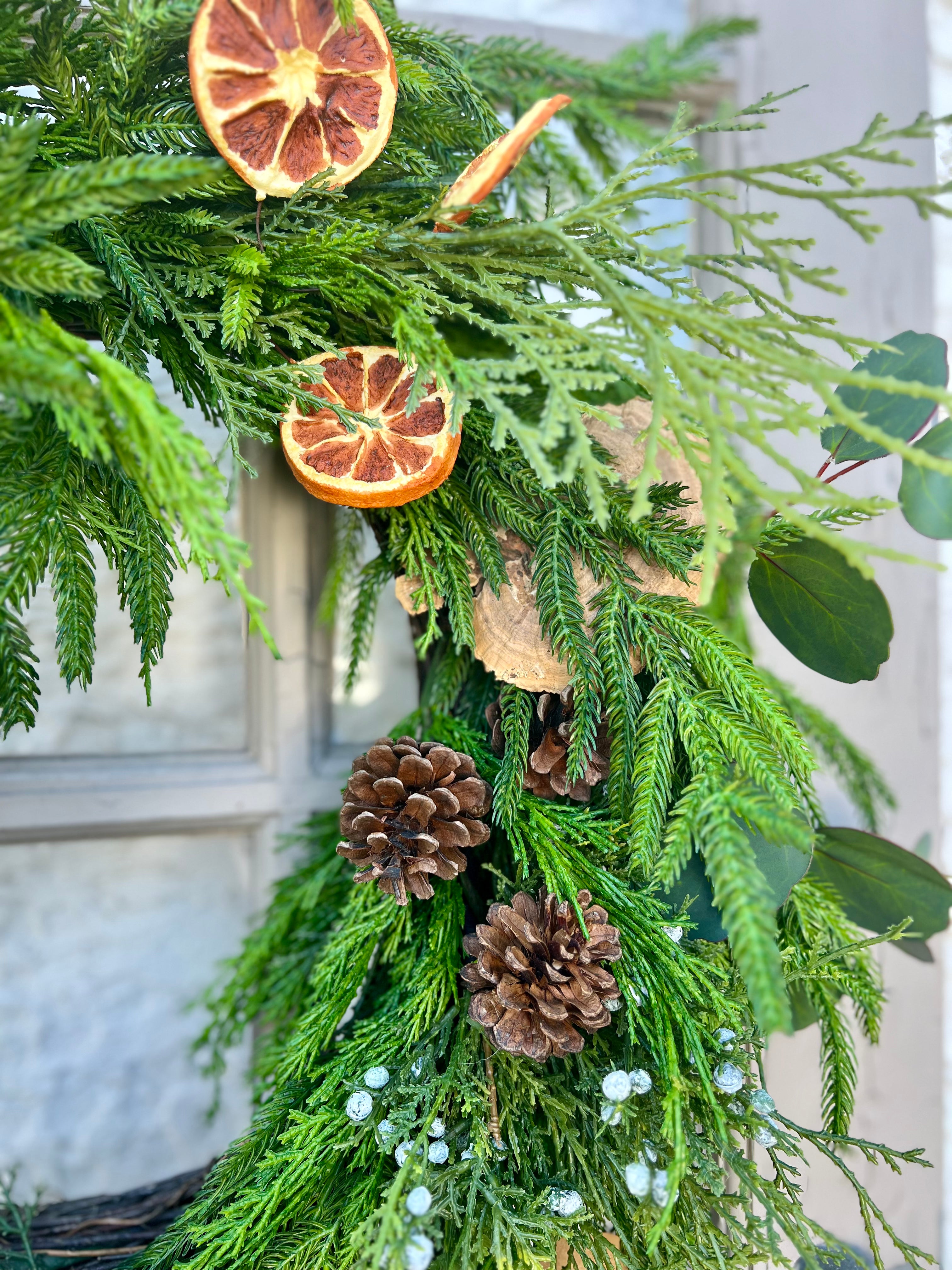 Orange Grove Evergreen Wreath