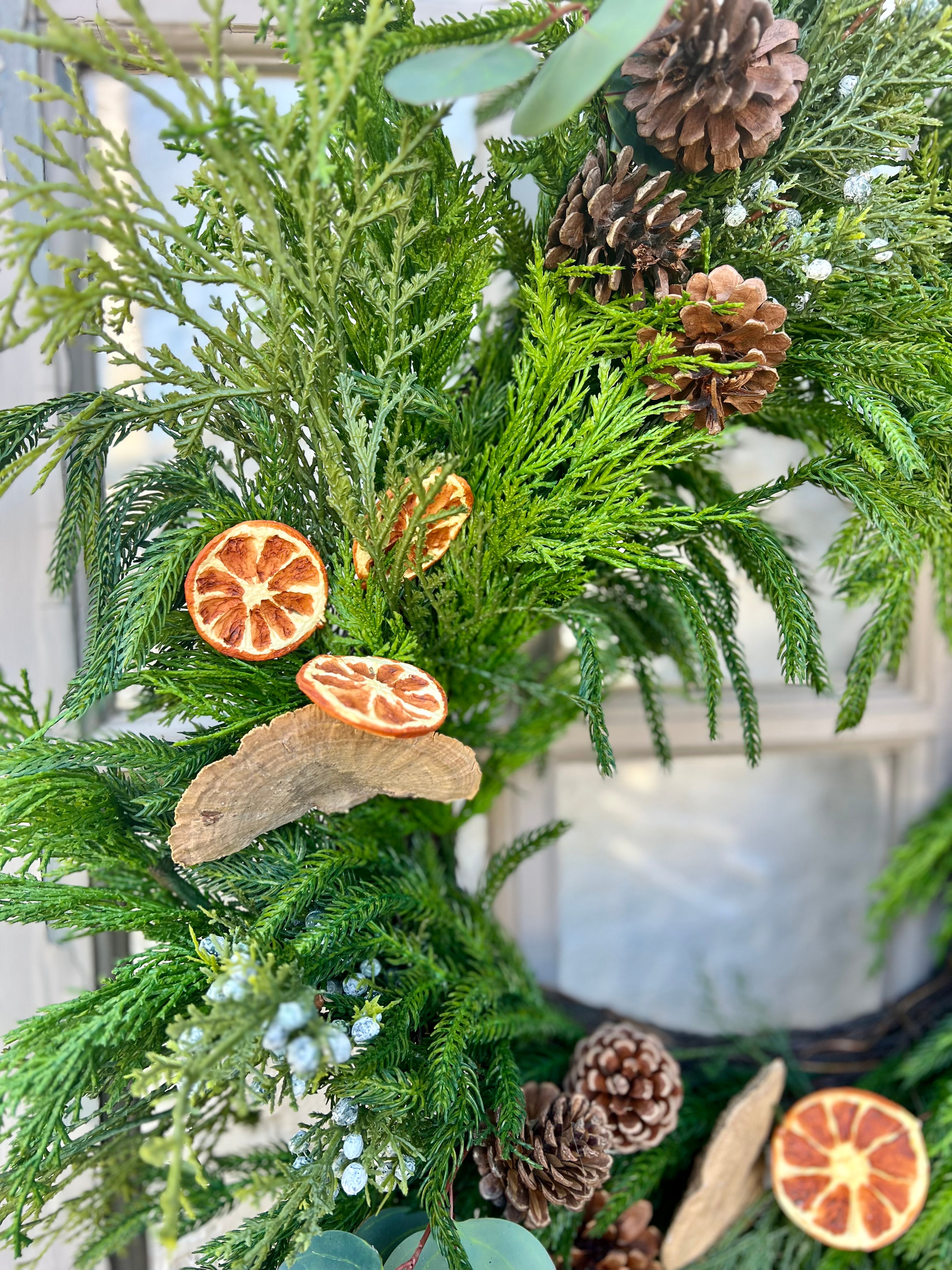 Orange Grove Evergreen Wreath