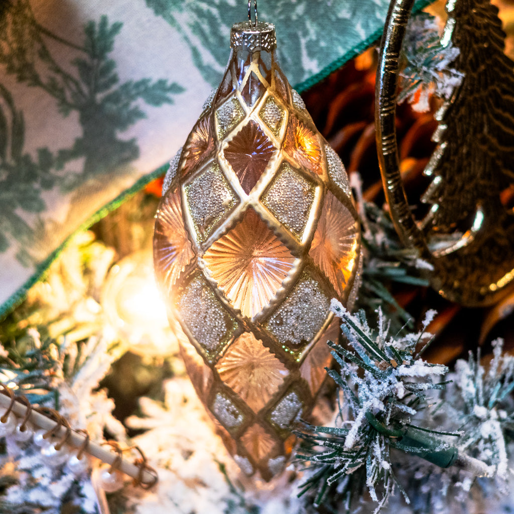 Glass Finial Harlequin Gold Multi Finial