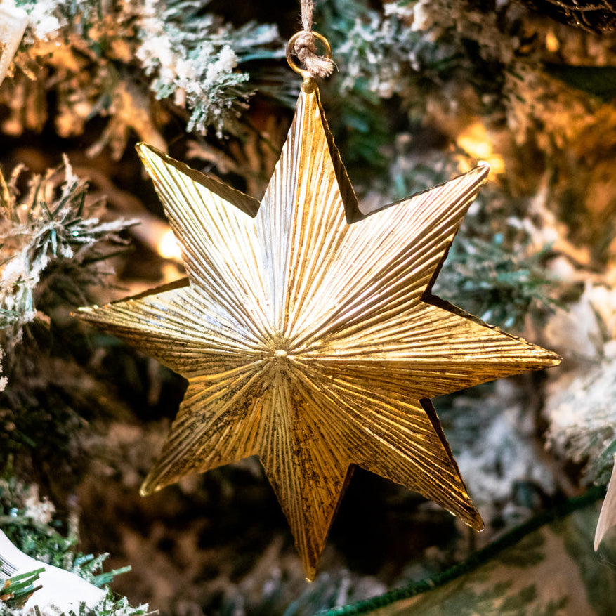 Hanging Aluminum Star Small Ornament