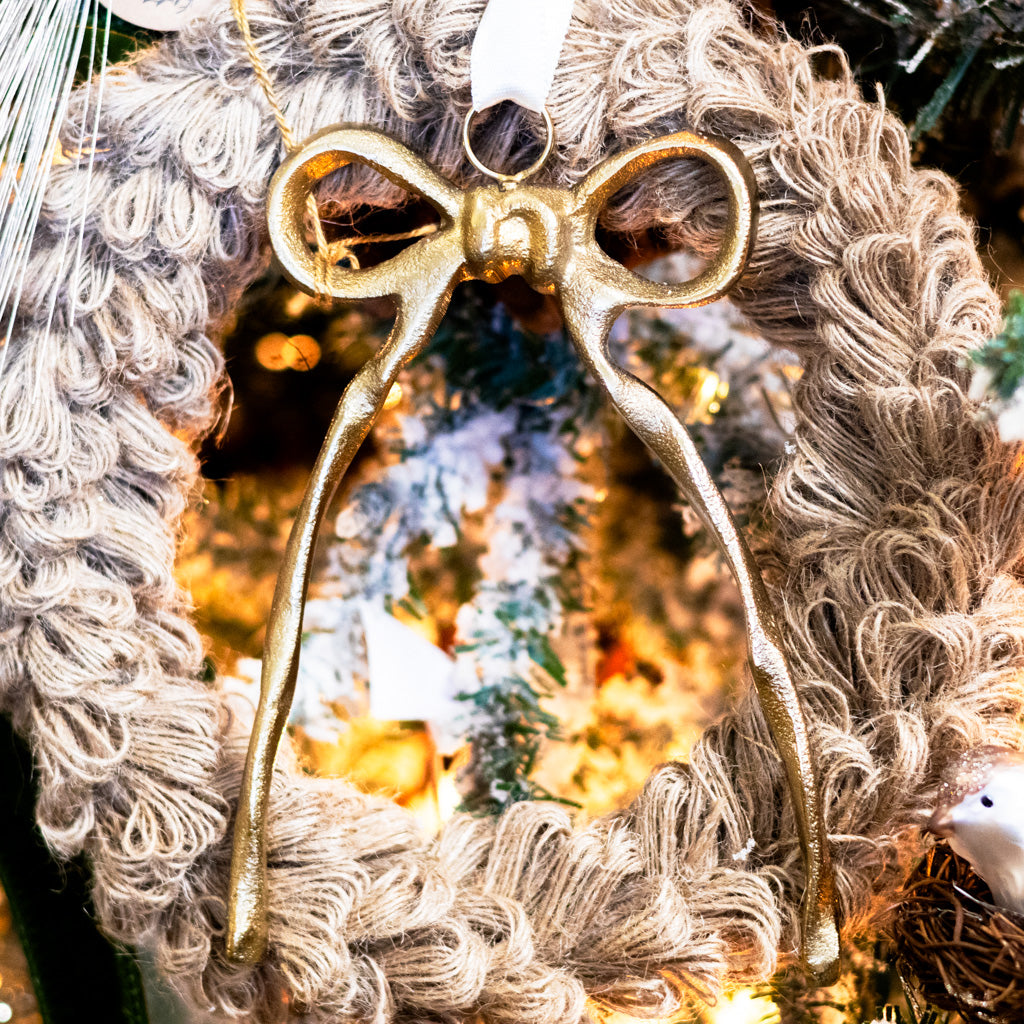 Gold Hanging Ribbon Ornament
