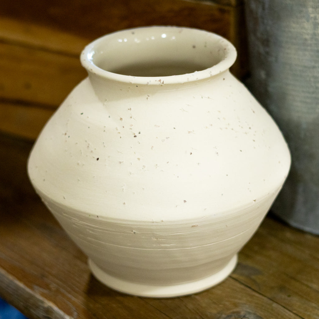 Small White Stoneware Vase