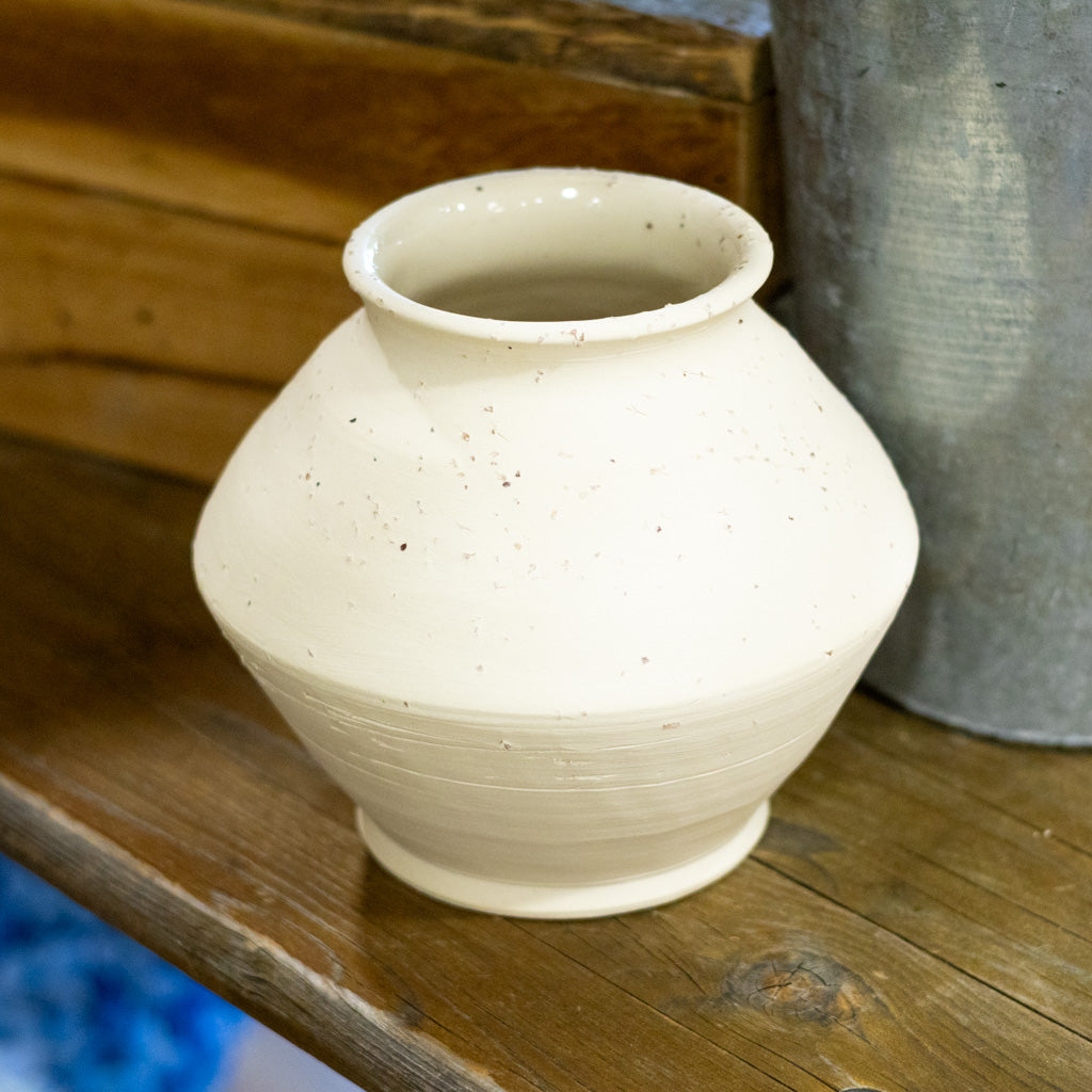 Small White Stoneware Vase