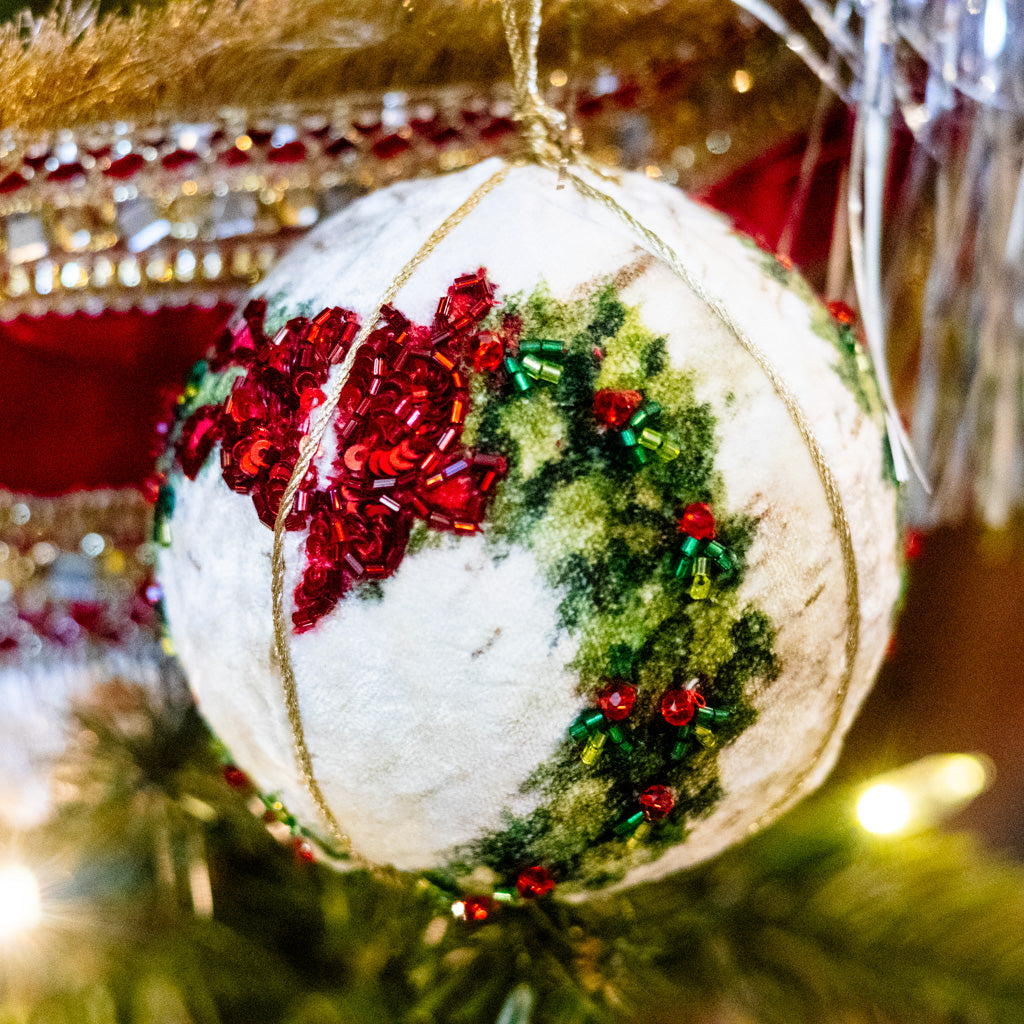 Botanical Wreath Jewel Ball Ornament