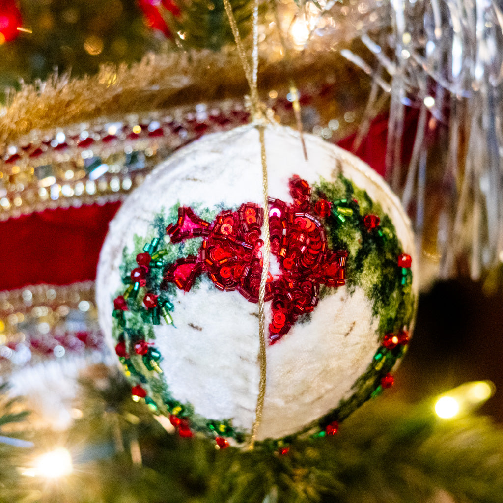 Botanical Wreath Jewel Ball Ornament