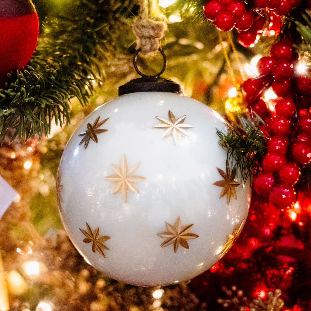 Ivory with Gold Star Etched Ball