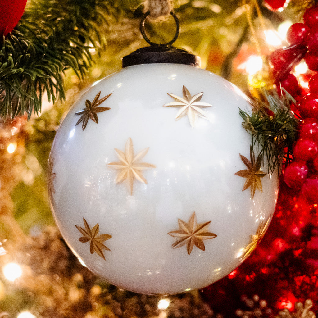 Ivory with Gold Star Etched Ball