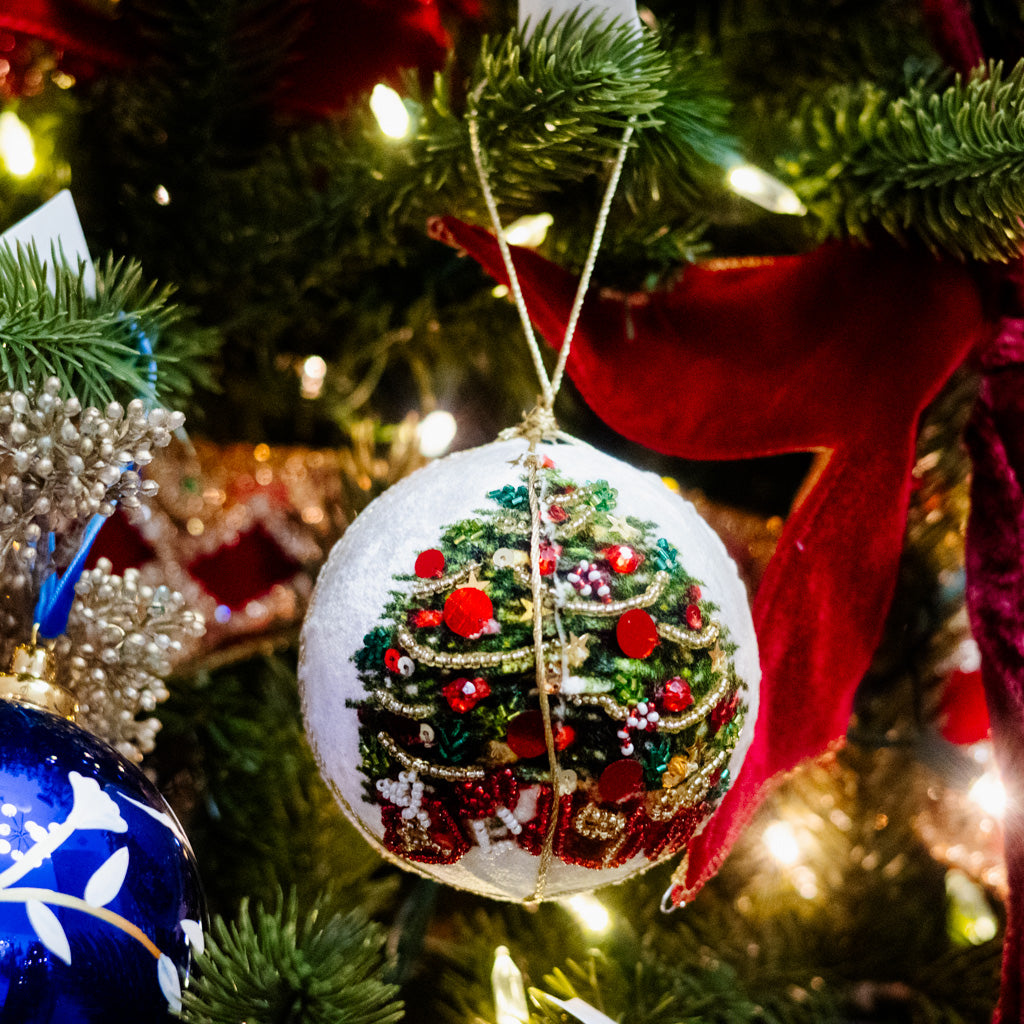 Botanical Tree Jewel Ball Ornament