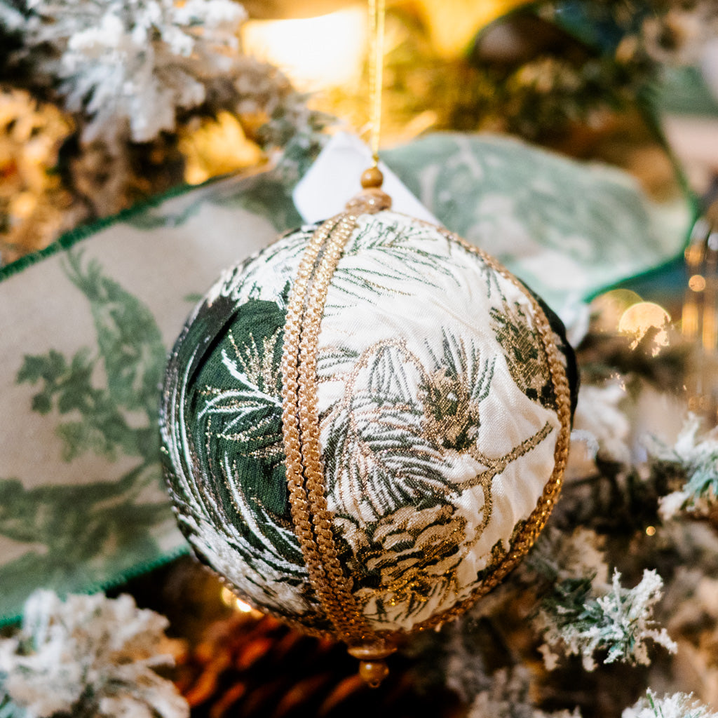 Pine Jaquard Ball Ornament