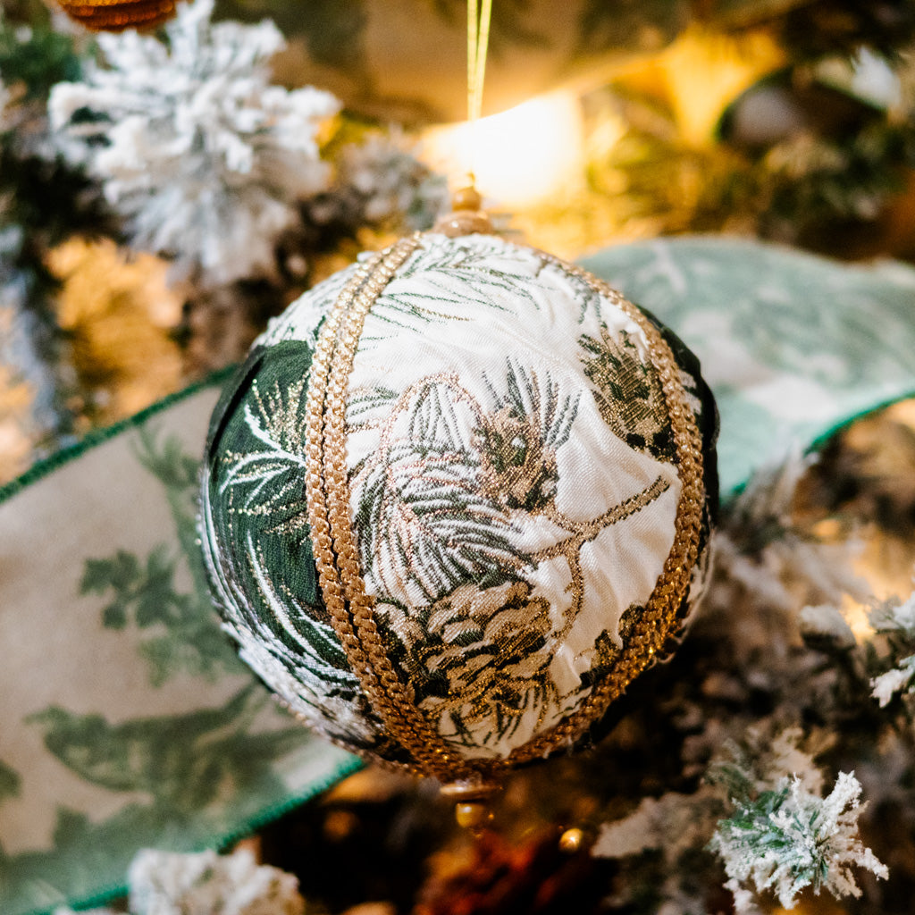Pine Jaquard Ball Ornament
