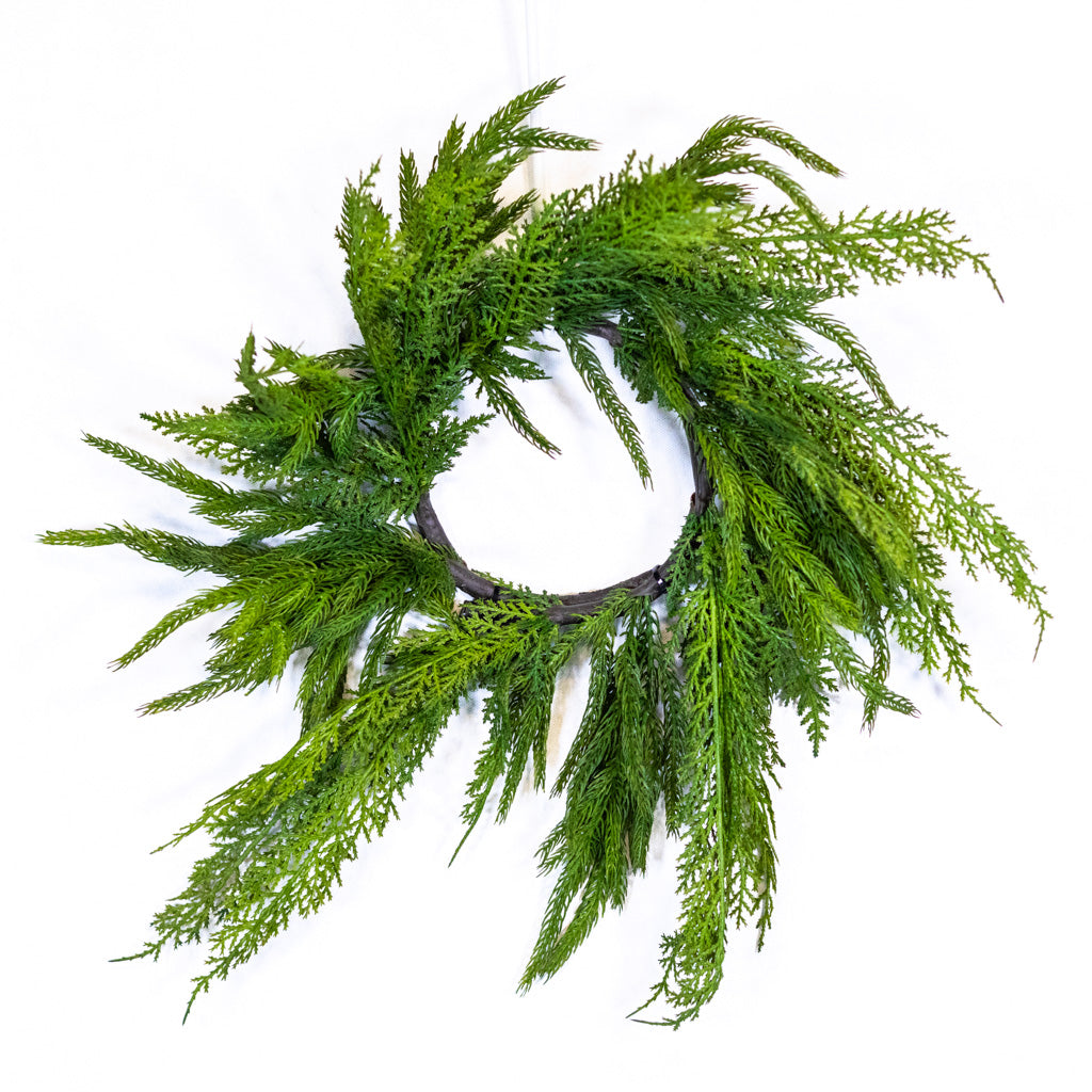 13"D Woodland Evergreen Wreath Real Touch