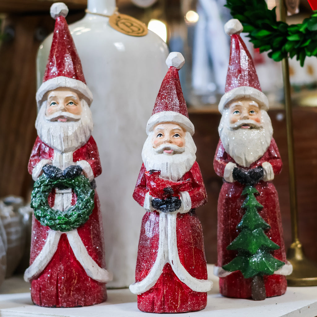 Resin Santa with Cardinal