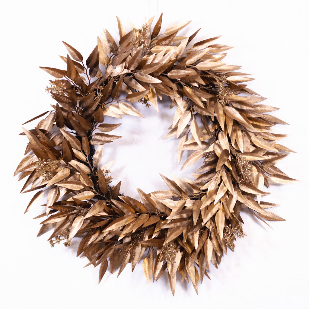 Metallic Gold Leaf Wreath