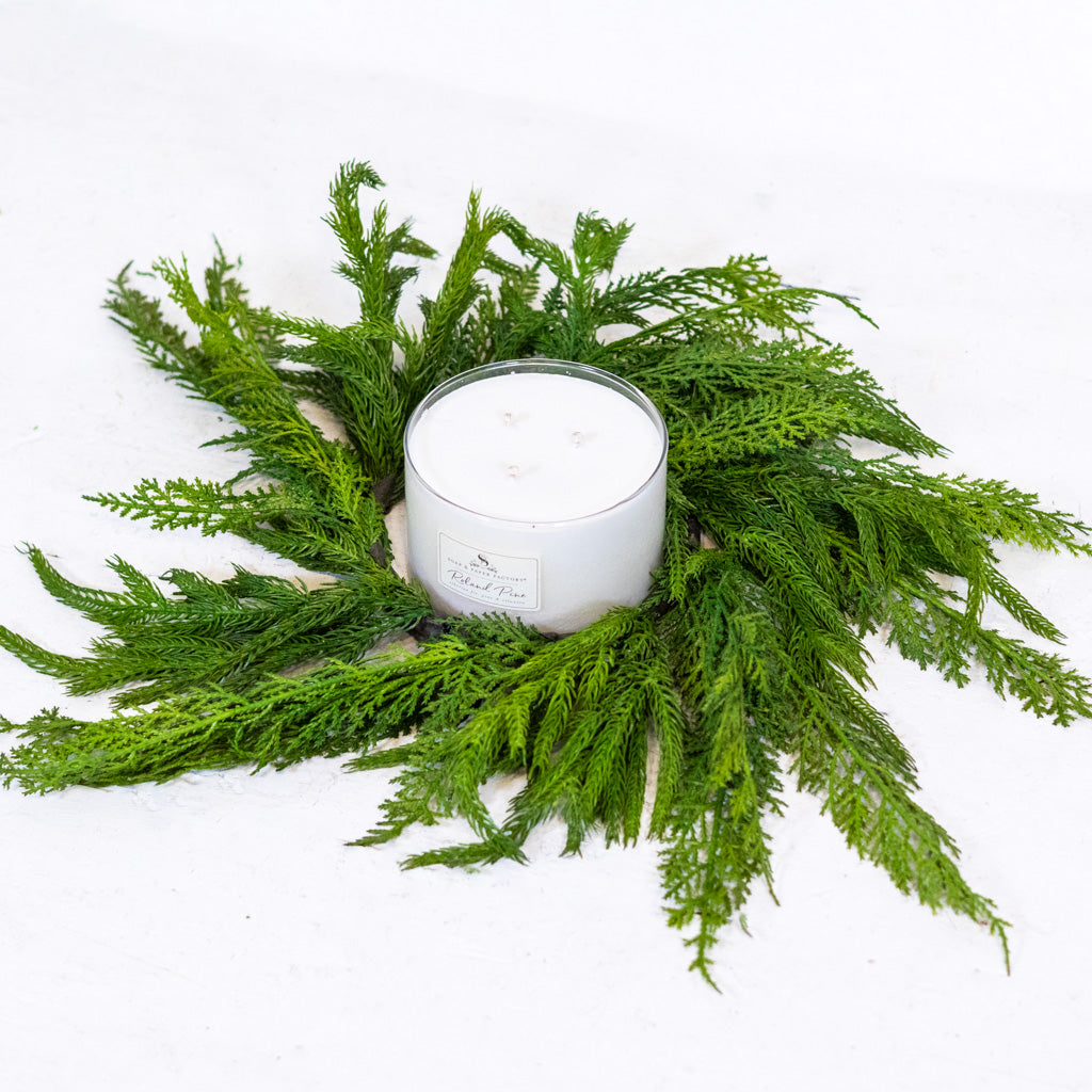 13"D Woodland Evergreen Wreath Real Touch